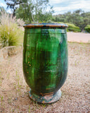 Early 20th Century Vase d'Anduze with Emerald Glaze