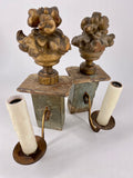 Italian, Pair of small Carved gilt wood sconces