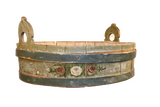 Round Painted Wood Container From Alsace