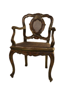Venetian Carved And Polychrome Armchair
