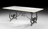 Continental Travertine And Iron Conservatory Table