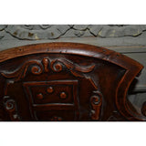 19th Century Swiss Hand Carved Wood Swivel Desk Chair