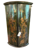 George III Green-Lacquered Hanging Corner Cabinet