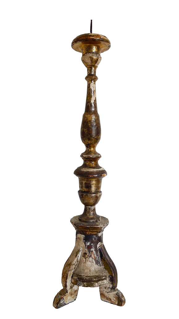 Antique Gilt Wood Pricket Candlestick