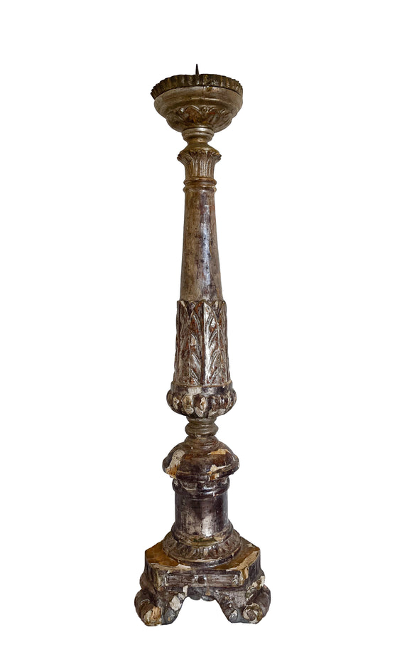 Antique Gilt Wood Pricket Candlestick