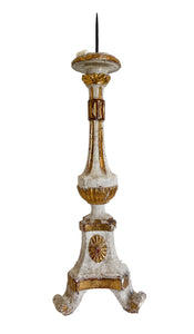 Antique Italian Gilt Wood Pricket Candlestick