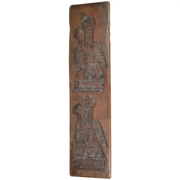 Double-Sided Wooden Gingerbread Mold, Man and Woman