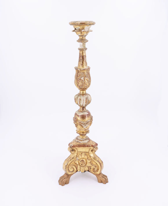 Gilt Tripod Pricket Candlestick