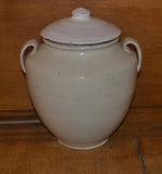 French "fait a la main" White Glazed Terra Cotta Covered Pot