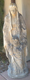 Carved Stone Statue of Saint Anne and the child Mary