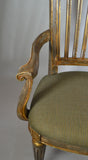 Set of Eight Dining Chairs, Two Arm, and Six Side ,  Parcel-Gilt and Polychromed