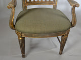 Set of Eight Dining Chairs, Two Arm, and Six Side ,  Parcel-Gilt and Polychromed