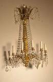 Pair of Italian Giltwood and Crystal Sconces