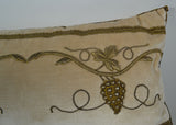 Antique Raised Gold Metallic Embroidery Pillow