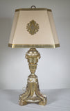 Antique Silver Giltwood Tripod Lamp