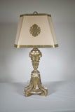Antique Silver Giltwood Tripod Lamp