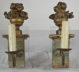Italian, Pair of small Carved gilt wood sconces