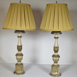 18th Century Pair Italian Candlestick Lamps