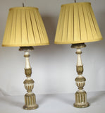18th Century Pair Italian Candlestick Lamps