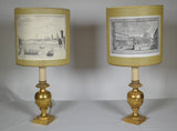 Pair of Italian Gilt wood Carved Fragment Lamps