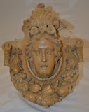 Continental Carved Walnut Garden Cartouche Figure