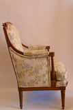 Late 18th Century Louis XVI Carved Walnut Bergère