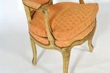 Pair Of Louis XV Carved And Creme Peinte Fauteuils