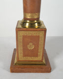 Empire Style Brass Mounted  Leather Table Lamp
