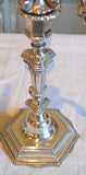 Pair of silver plated bronze candelabras