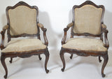 Pair of Louis XV  Walnut Fauteuils