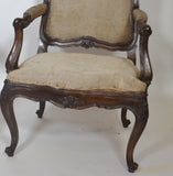 Pair of Louis XV  Walnut Fauteuils