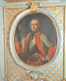 Late 19th Century Carved Wood Trumeau with 17th Century Portrait