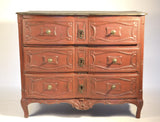 Louis XIV Commode Painted Ox Blood Red