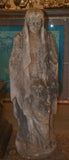 Carved Stone Statue of Saint Anne and the child Mary