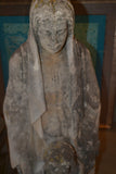 Carved Stone Statue of Saint Anne and the child Mary