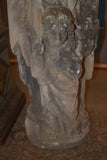 Carved Stone Statue of Saint Anne and the child Mary
