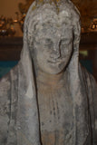 Carved Stone Statue of Saint Anne and the child Mary