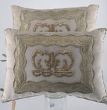 Pair of Antique Ottoman Raised Embroidery Pillows