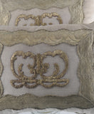 Pair of Antique Ottoman Raised Embroidery Pillows