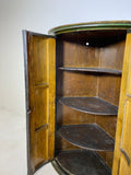 George III Green-Lacquered Hanging Corner Cabinet