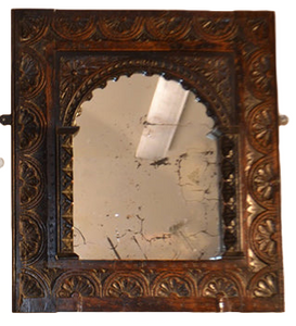 French Provincal Carved Oak Mirror