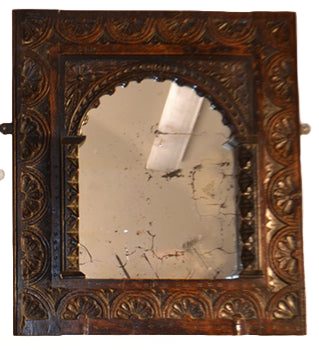 French Provincal Carved Oak Mirror