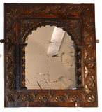 French Provincal Carved Oak Mirror