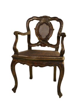 Venetian Carved And Polychromed Armchair