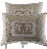 Pair of Antique Ottoman Raised Embroidery Pillows