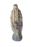 Carved Stone Statue of Saint Anne and the child Mary