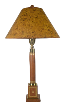 Empire Style Brass Mounted  Leather Table Lamp