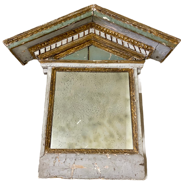 Small Wood Pediment w/Mirror