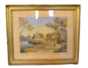 Framed  Regency Needlework Momento Mori