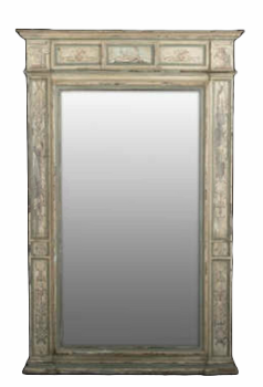 Italian Polychromed Wooden Looking Glass